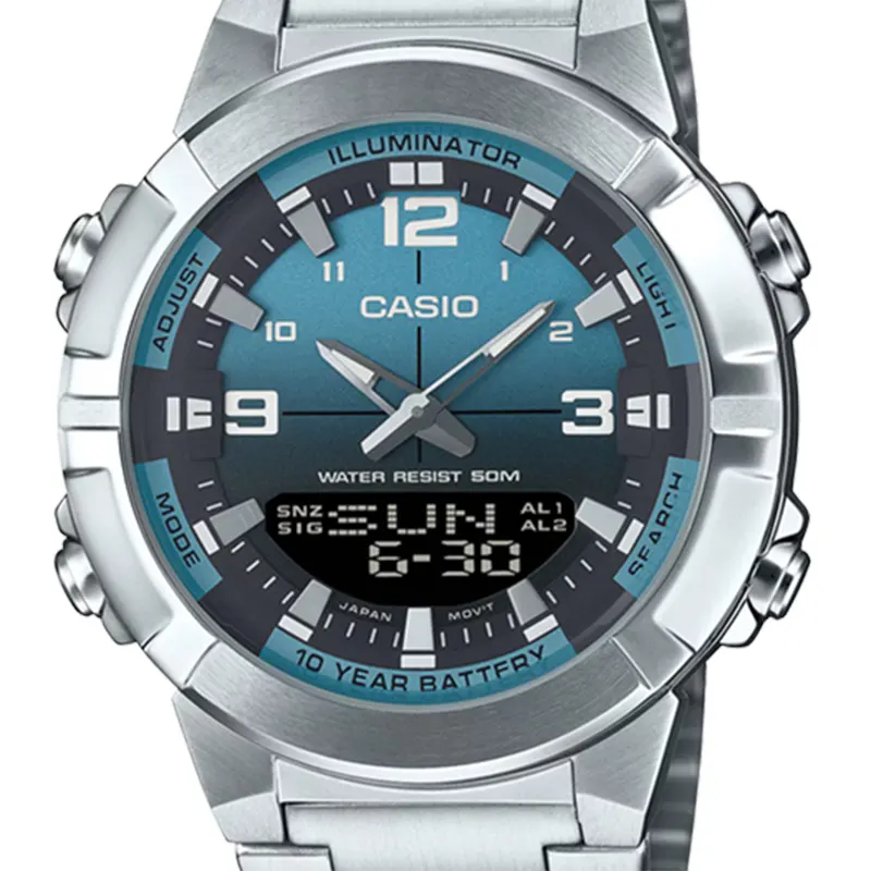 Casio Youth 10 Years Battery Life Black-Green Dial Men’s Watch- AMW-870DA-2A2V